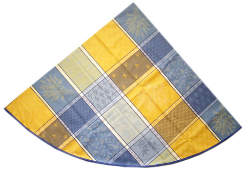 Jacquard tablecloth Coated (Valbonne. yellow/blue)